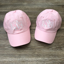 Load image into Gallery viewer, Mommy and Me Monogrammed Baseball Hat Set