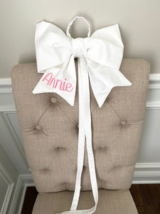 Solid White Bow Holder and Organizer