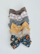 Load image into Gallery viewer, Navy Fall Floral Bow