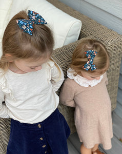 Navy Fall Floral Bow