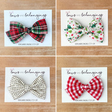 Load image into Gallery viewer, Red Checked Gingham Bow