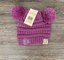 Load image into Gallery viewer, Baby Double Pom CC Beanie