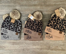 Load image into Gallery viewer, Adult Luxury Animal Print Fur Pom CC Beanie