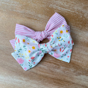 White Easter Floral Garden Bow