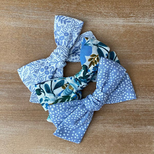 Blue Floral Garden Party Bow