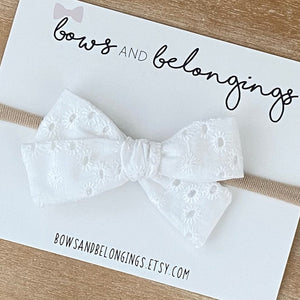 White Eyelet Bow