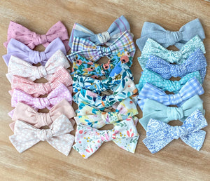 Summer Linen Plaid Bow