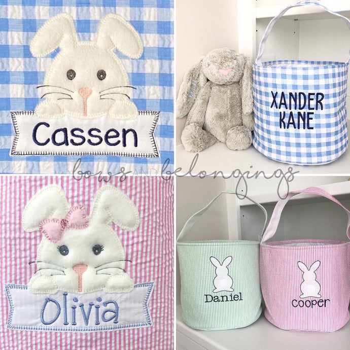 Personalized Easter Basket Tote Bag