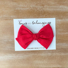 Load image into Gallery viewer, Poppy Red Crepe Bow