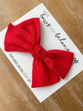 Load image into Gallery viewer, Poppy Red Crepe Bow