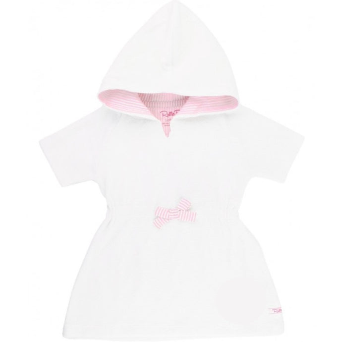 White + Pink Seersucker Terry Cloth Cover Up