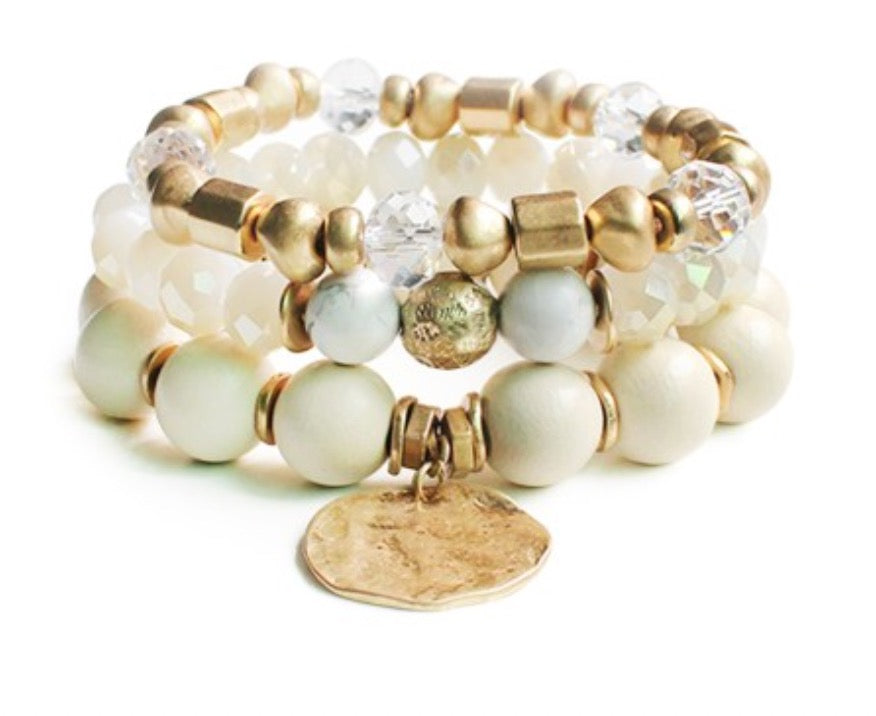 Courtney White Bracelet Stack