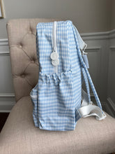 Load image into Gallery viewer, Light Blue Gingham Backpack