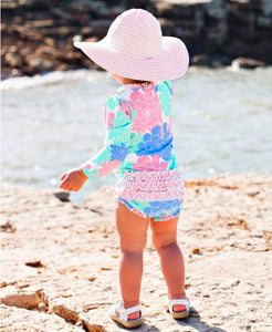 Pink Seersucker Swim Hat