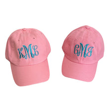 Load image into Gallery viewer, Mommy and Me Monogrammed Baseball Hat Set