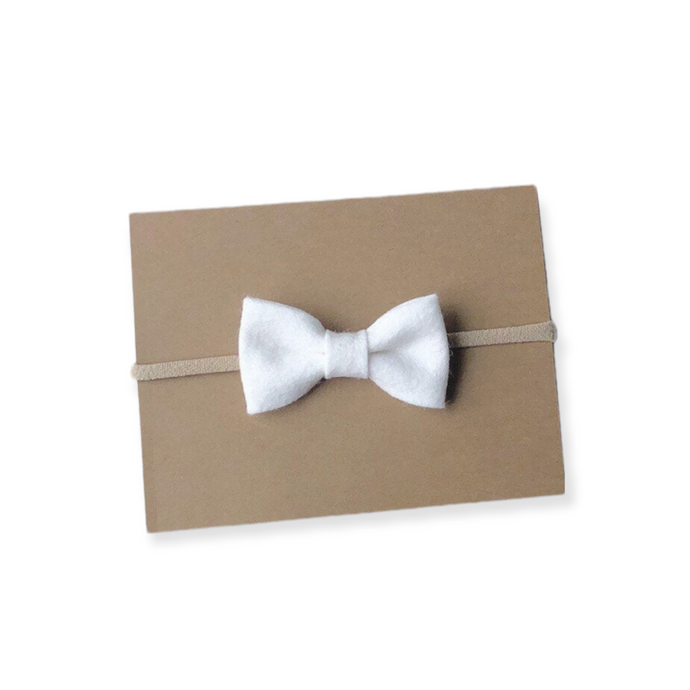 Classic White Felt Bow