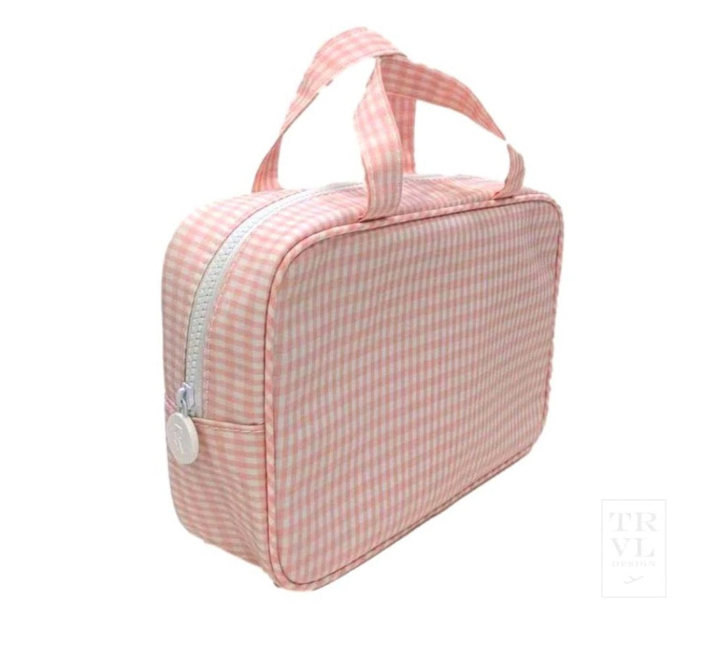 Peach Gingham Easy Carry Tote