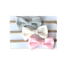 Load image into Gallery viewer, Classic Felt Bow Headband Set: Newborn Edition