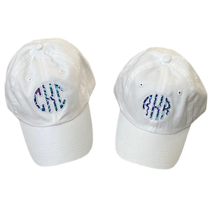 Custom Applique Circle Monogram Youth or Adult Baseball Hat