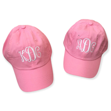 Load image into Gallery viewer, Mommy and Me Monogrammed Baseball Hat Set