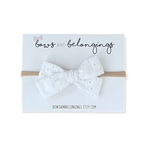 White Eyelet Bow