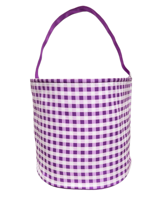 Purple Gingham Custom Halloween Trick or Treat Candy Bag