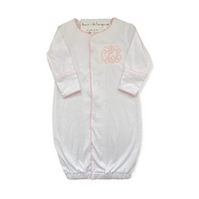 Load image into Gallery viewer, Monogrammed Baby Picot Trim Gown with Fold-Over Cuffs