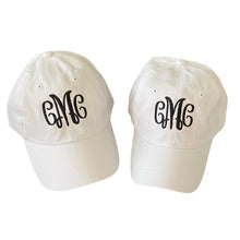 Load image into Gallery viewer, Mommy and Me Monogrammed Baseball Hat Set