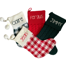 Load image into Gallery viewer, Personalized Cable Knit Farmhouse Christmas Stocking