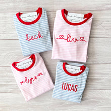 Load image into Gallery viewer, Personalized Kids Striped Two Piece Pajama Set