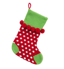 Load image into Gallery viewer, Personalized Merry and Bright Pom Pom Stockings