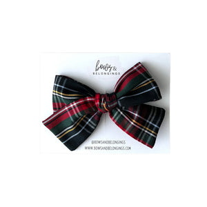 Christmas Plaid Tartan Bow