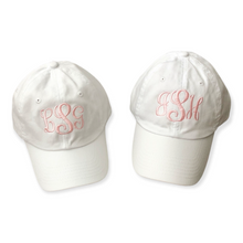 Load image into Gallery viewer, Mommy and Me Monogrammed Baseball Hat Set