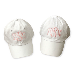 Mommy and Me Monogrammed Baseball Hat Set