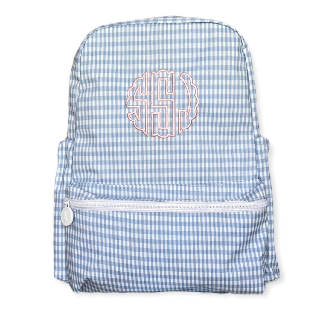 Light Blue Gingham Backpack