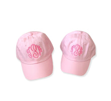 Load image into Gallery viewer, Mommy and Me Monogrammed Baseball Hat Set