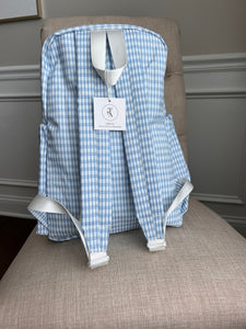 Light Blue Gingham Backpack