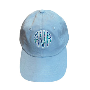 Custom Applique Circle Monogram Youth or Adult Baseball Hat