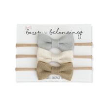 Load image into Gallery viewer, Classic Felt Bow Set: Neutrals Edition