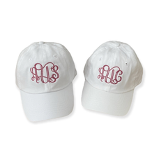 Load image into Gallery viewer, Mommy and Me Monogrammed Baseball Hat Set