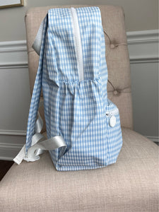 Light Blue Gingham Backpack