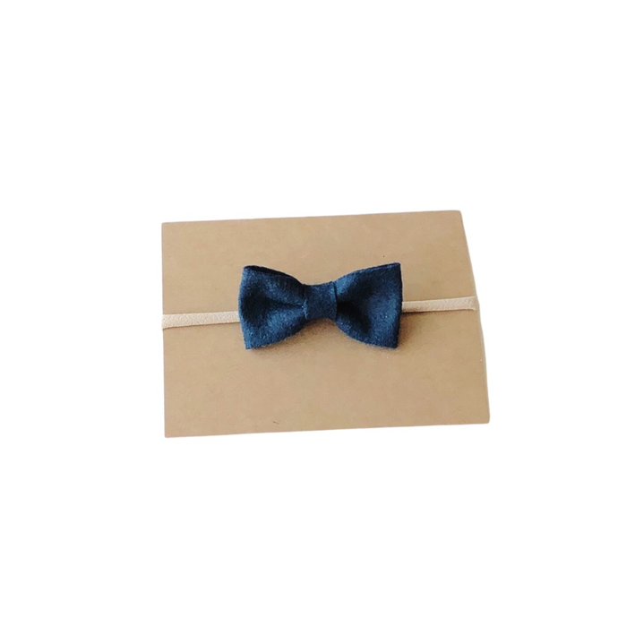 Classic Navy Felt Bow