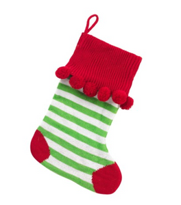 Personalized Merry and Bright Pom Pom Stockings