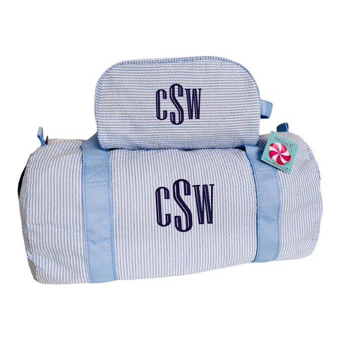 Seersucker Duffel + Toiletry Set: 6 COLORS