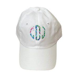 Custom Applique Circle Monogram Youth or Adult Baseball Hat