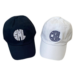 Navy Stitch Appliqué Baseball Hat