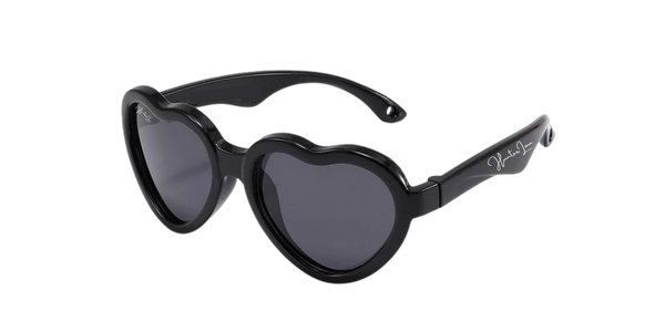 The Baby Bendi Heart Black Polarized Sunnies